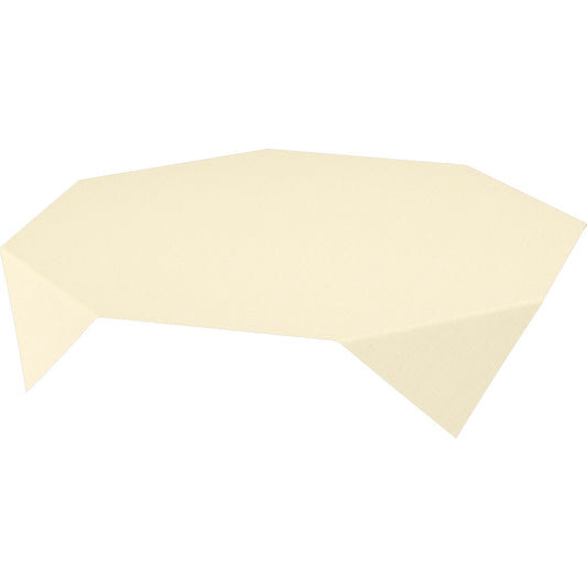 Die Dunisilk MD Tischdecke 84x84 cm, Linnea creme von Duni GmbH ist ein hochwertiger Strukturstoff in hellbeige, perfekt für eine elegante Tischdekoration; erhältlich in einer Packung mit 100 Stück.