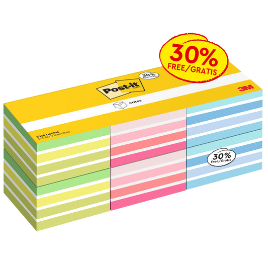 Ein 6er-Pack 3M Deutschland GmbH Post-it® Notes Würfel, verschiedene Farben, 76 mm x 76 mm, je 450 Blatt/Block, perfekt als Büroaccessoire. Die Packung enthält bunte Notizzettel und ist zu 100% PEFC-zertifiziert.