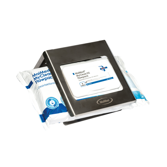 Uchwyt flowpack MaiMed wykonany ze stali nierdzewnej do montażu naściennego | Opakowanie (1 szt.)