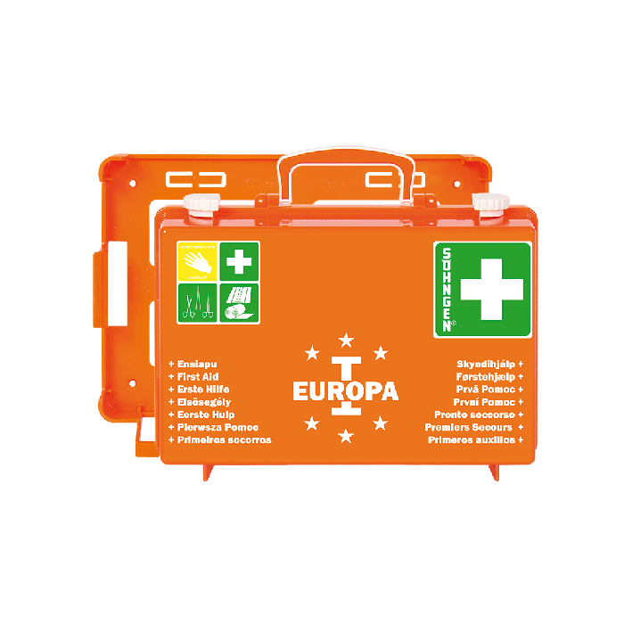 Apteczka pierwszej pomocy EUROPA I, pomarańczowa, z wyposażeniem