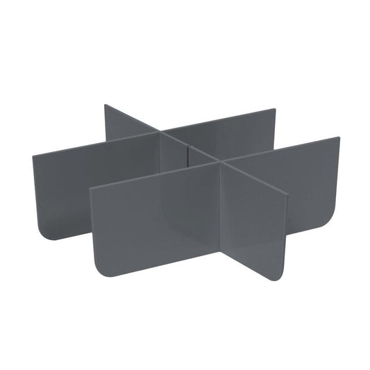 Der TASKI Schubladeneinsatz klein von Diversey Deutschland GmbH & Co. OHG passt in die Schubladen 7517245 und 7517246. Er ist aus strapazierfähigem grauem Kunststoff gefertigt und besteht aus vier flachen Platten, die acht offene Fächer mit abgerundeten Ecken bilden. Die Packung enthält 1 Stück.