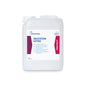 Biały, pięciolitrowy plastikowy pojemnik firmy Dr. Schumacher GmbH DESCOTON EXTRA środek dezynfekujący do narzędzi chirurgicznych i endoskopów, z uchwytem i niebiesko-białą etykietą z czerwonymi akcentami.