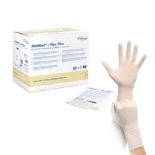 MaiMed-Flex Plus PF sterylne, bezpudrowe, lateksowe rękawiczki chirurgiczne, 50 par/opakowanie