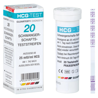 Przezroczysty test testowy HCG Paski testowe - 20 sztuk | Paczka (20 testów)