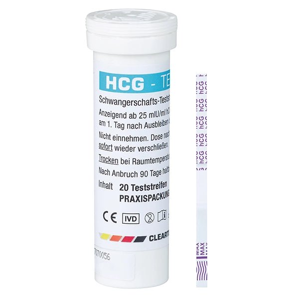 Przezroczysty test testowy HCG Paski testowe - 20 sztuk | Paczka (20 testów)