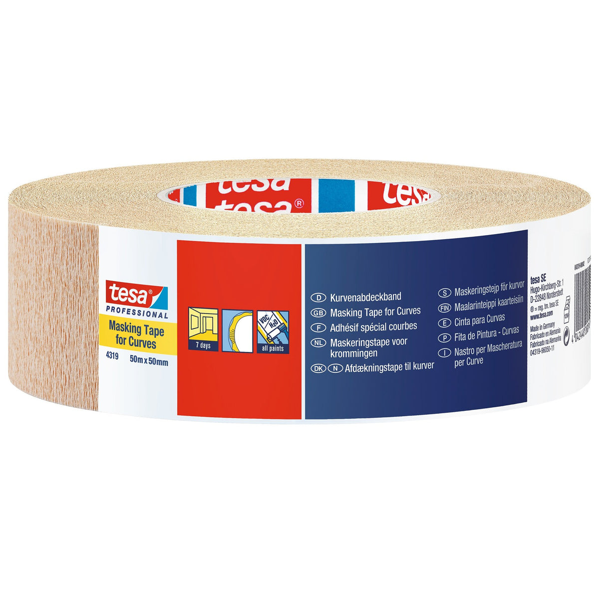 tesa Professional 4319 Kurvenband, hellbraun 50 m x 50 mm