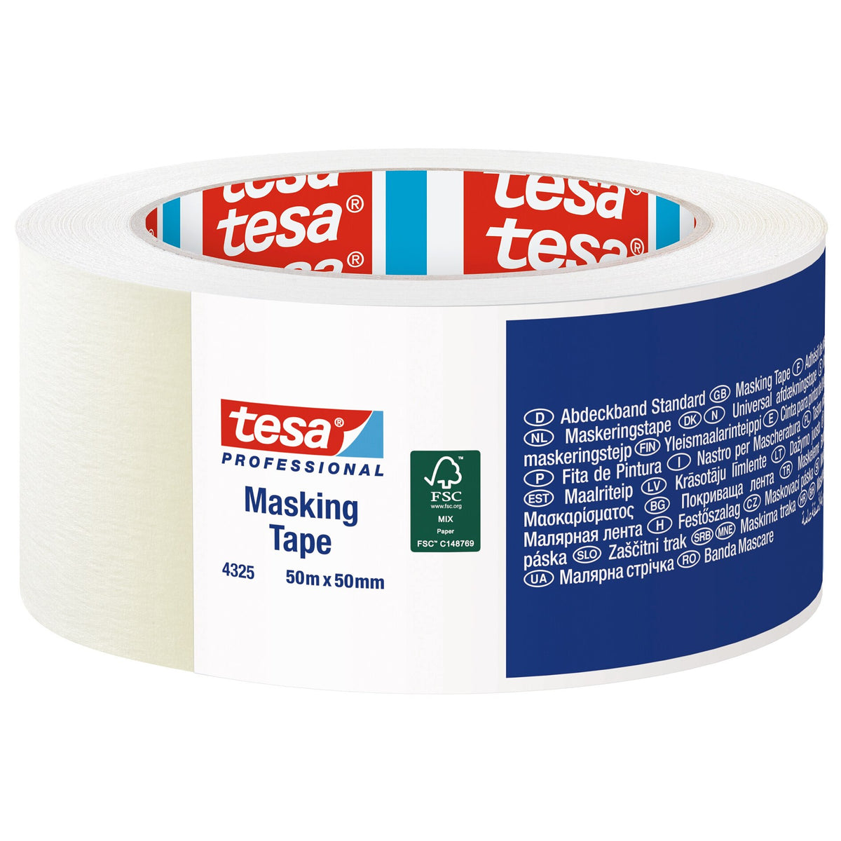 tesa Professional 4325 Abdeckband Standard braun, 50 m x 50 mm
