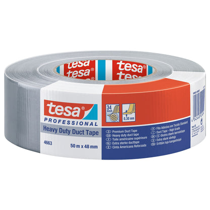 tesa Professional 4663 Premium Steinband, 50 m x 48 mm, silber-matt