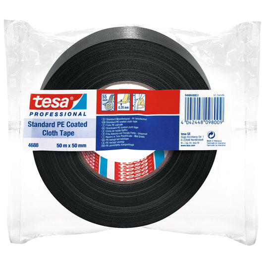 Taśma naprawcza tesa Professional 4688 PE, czarna, 50 m x 50 mm