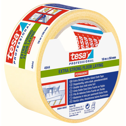 tesa Professional 4944 Verlegeband extra stark permanent, weiß-transluzent 10 m x 50 mm