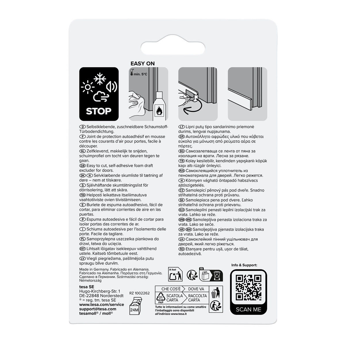 tesa INSULATION Türdichtung, 1 m x 38 mm weiß
