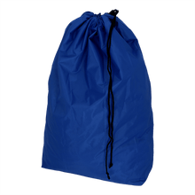 EMIL DEISS KG (GmbH + Co.) DEISS 6509 to duży niebieski worek na odpady z tkaniny (650x870 mm), który jest przedstawiony pionowo z czarnym sznurkiem. Jest sprzedawany w kartonach po 50 sztuk i jest idealny do ekologicznej utylizacji odpadów.