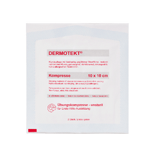 DERMOTEKT®  Kompresy do ćwiczeń 10 x 10 cm, 2 sztuki, niesterylne, po 50 sztuk w kartonie