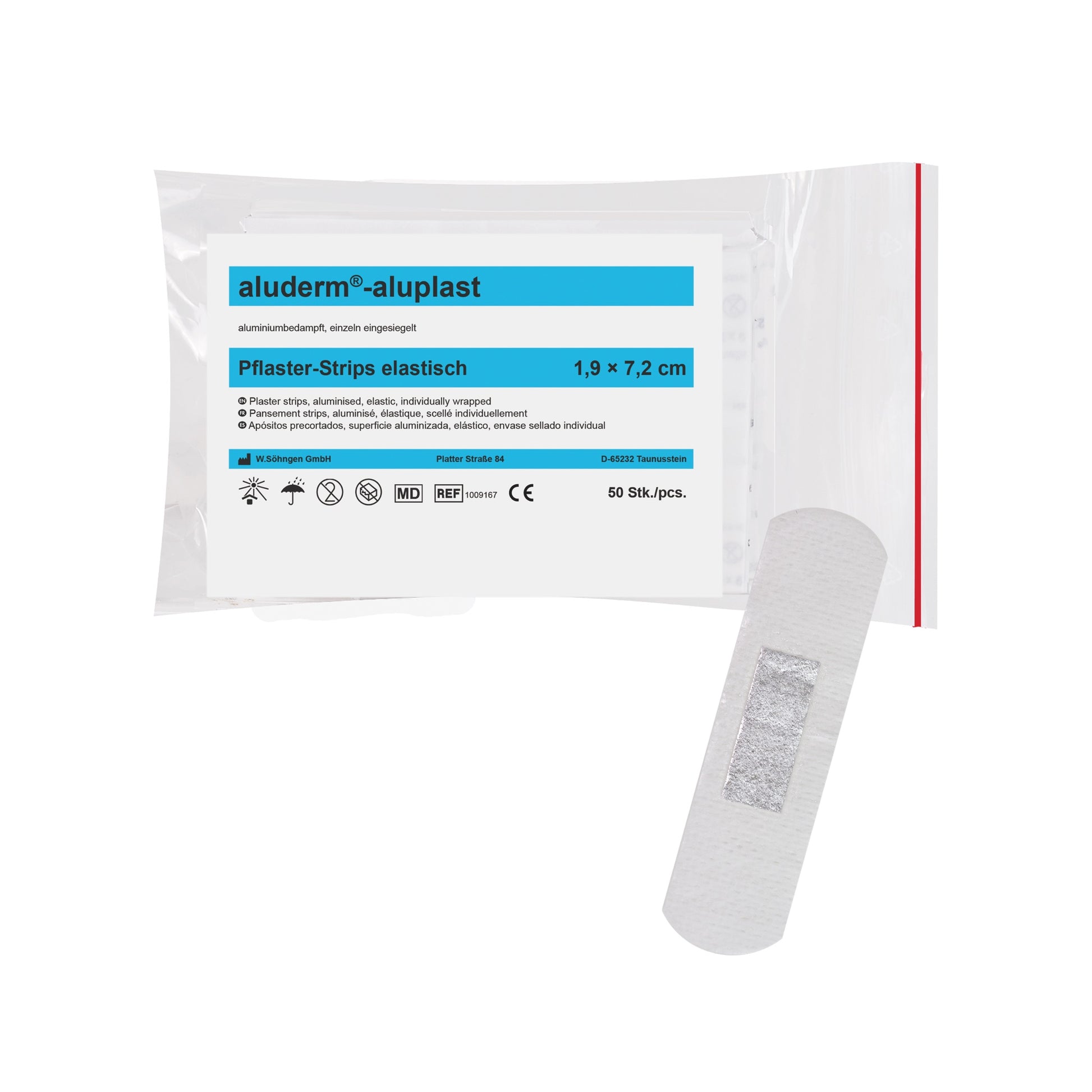 aluderm®-aluplast elastisch Strips 1,9 x 7,2 cm 50 Stück