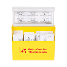 Dozownik plastrów, żółty, aluderm®-aluplast, napełniony