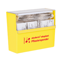 Dozownik plastrów, żółty, aluderm®-aluplast, napełniony