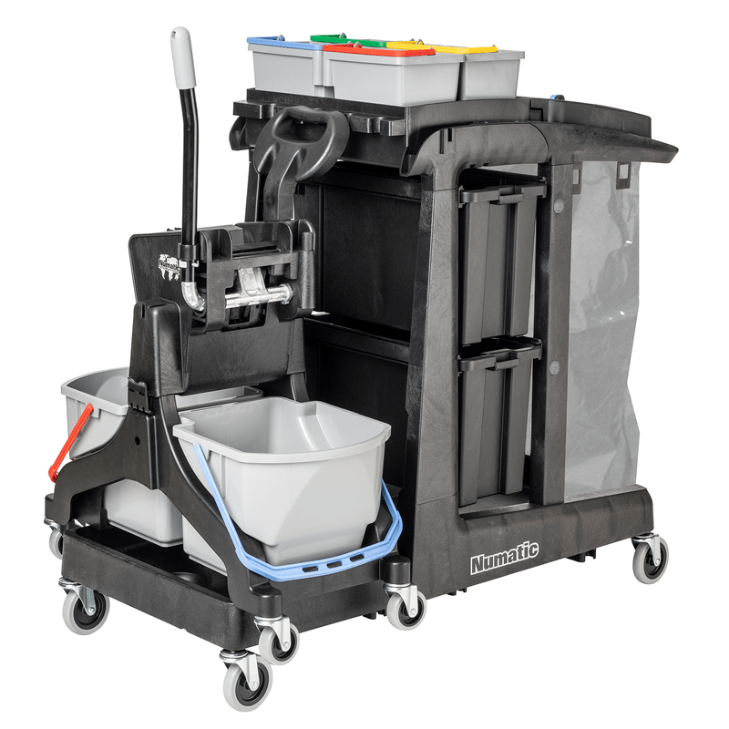 Wózek do sprzątania Numatic EcoMatic EM5 B w komplecie. MidMop Black i wiadro 4 x 5 litrów | Opakowanie (1 szt.)