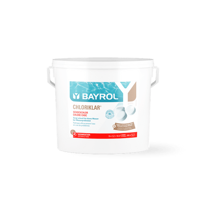 BAYROL Chloriklar® na bazie kwasu trichloroizocyjanurowego o wysokiej zawartości aktywnego chloru