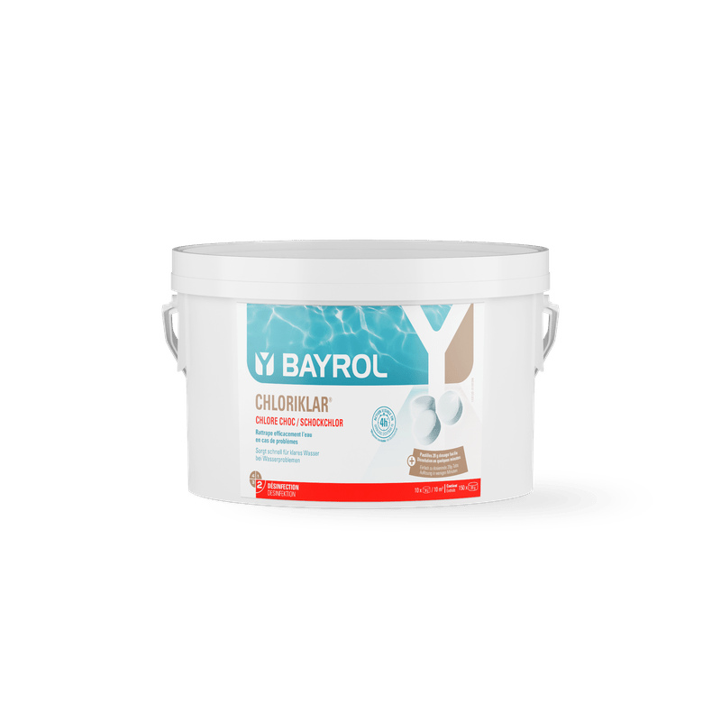 BAYROL Chloriklar® na bazie kwasu trichloroizocyjanurowego o wysokiej zawartości aktywnego chloru