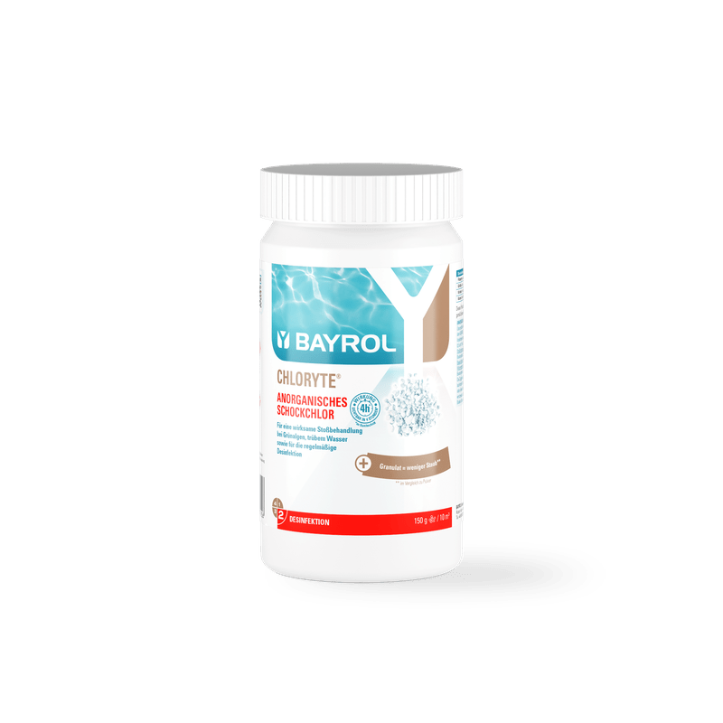 BAYROL Chloryte® Nieorganiczny granulat chloru o zawartości aktywnego chloru wynoszącej 70%.
