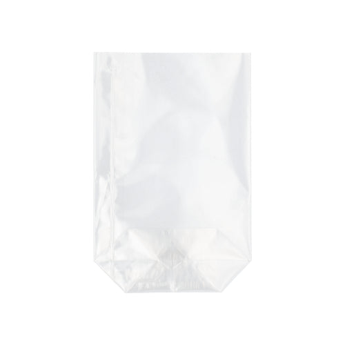 Torba Starpak 300 z przezroczystego PP stoi z płaskim dnem na białym tle.