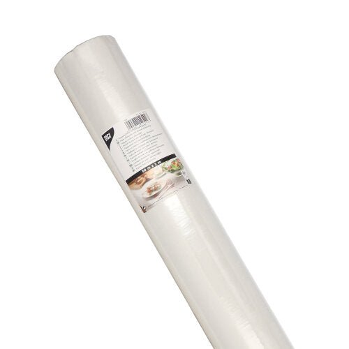 Rola PAPSTAR Papierowa serwetka z wytłoczonym wzorem adamaszku, 50 m x 1 m, od PAPSTAR Spółka z ograniczoną odpowiedzialnością, opakowanie z etykietą zawierającą szczegóły produktu, eleganckim tłoczeniem w stylu adamaszku oraz świątecznymi ilustracjami potraw na specjalne okazje.