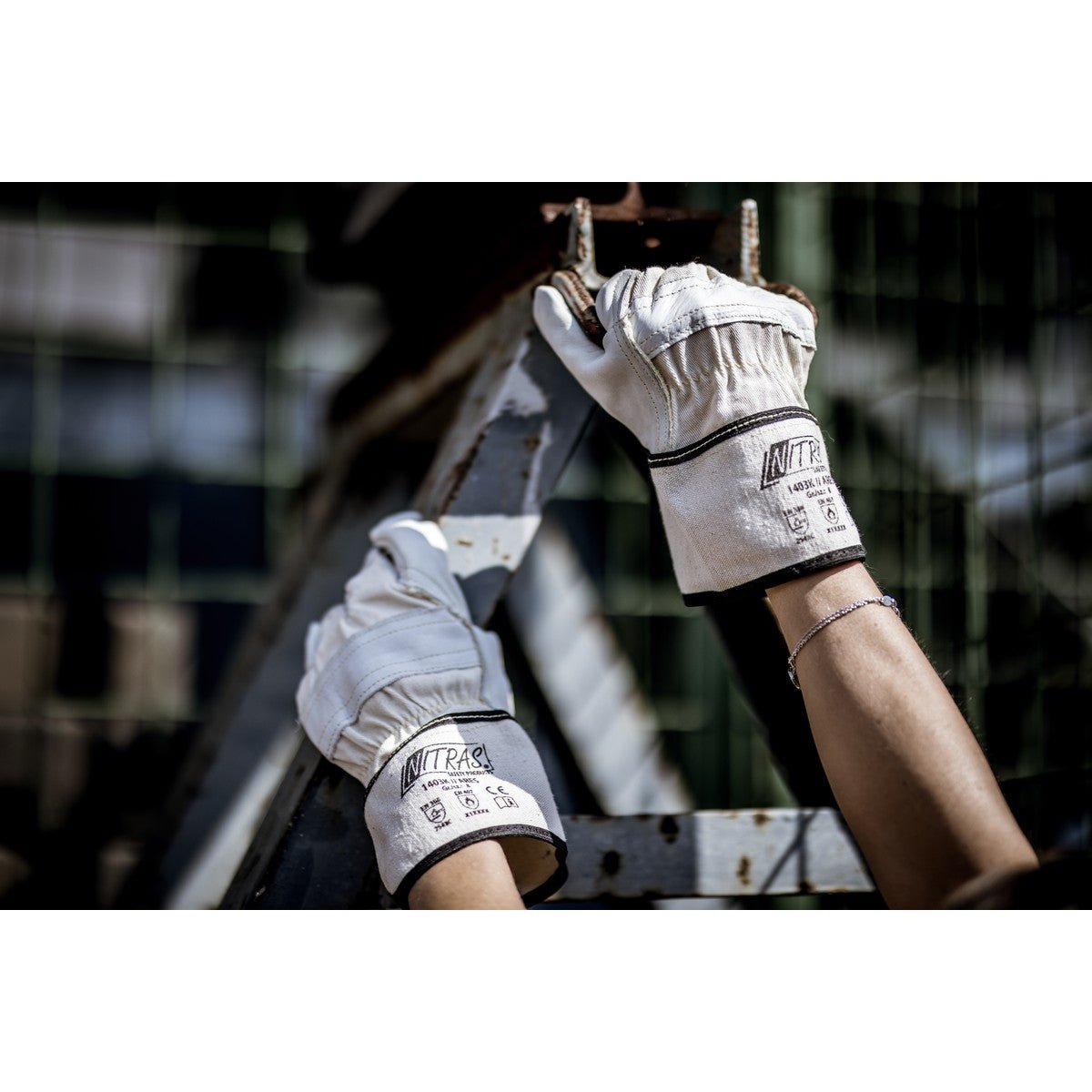 NITRAS ARES, rękawice chroniące przed przecięciem, kolor naturalny/szary
