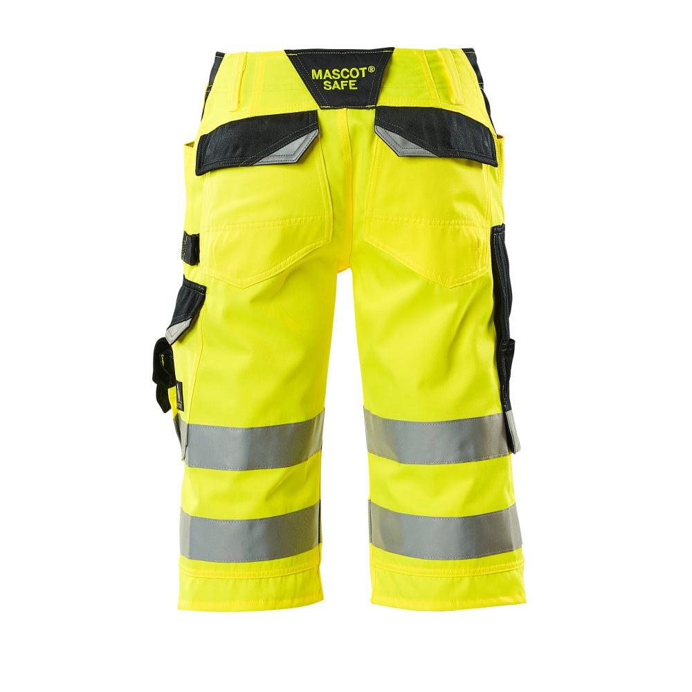 Spodnie MASCOT® Luton o długości 3/4, odblaskowe żółto/czarno-niebieskie