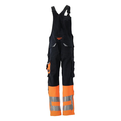 Ogrodniczki MASCOT® Sunderland, czarno-niebieskie/pomarańczowe odblaskowe
