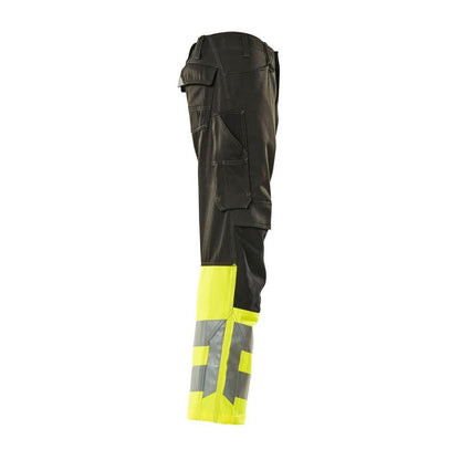 Spodnie MASCOT® Leeds, czarne/żółte odblaskowe