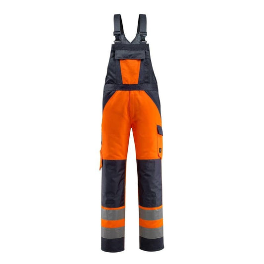 Ogrodniczki MASCOT® Gosford, odblaskowe pomarańczowo/czarno-niebieskie