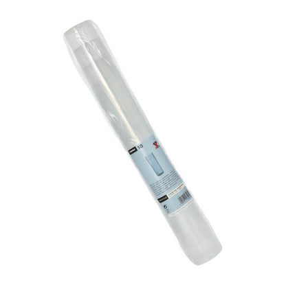 Rolka przezroczystych woreczków w przezroczystym opakowaniu z biało-niebieską etykietą Starpak – idealna do przyjaznego dla środowiska przechowywania razem z twoimi szklankami Starpak 10 wielokrotnego użytku na long drinki.