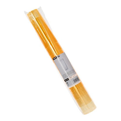 Rolka przezroczystego plastiku otacza dziesięć szklanek Starpak do long drinków (PS 0,3 l, Ø5,85 cm × 15,2 cm) z biało-szarym etykietą z nazwą marki Starpak, informacjami o produkcie i kodem kreskowym w środku.