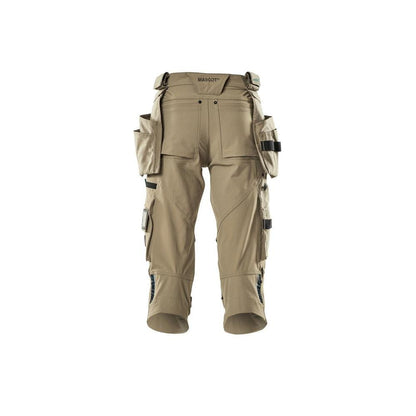 Spodnie 3/4, wiszące kieszenie, spodnie ze stretchem 3/4, jasny khaki