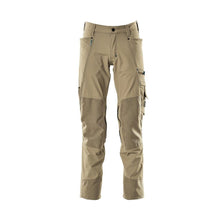 Spodnie z kieszeniami na kolanach, stretch, jasne spodnie, jasny khaki