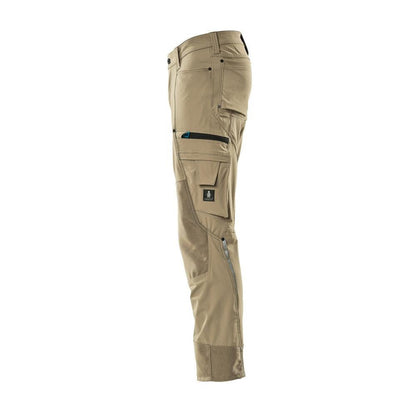 Spodnie z kieszeniami na kolanach, stretch, jasne spodnie, jasny khaki
