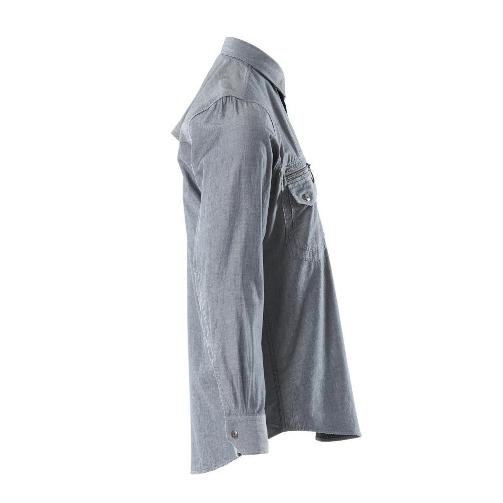 Koszula chambray z siateczkową podszewką, sprany ciemny denim