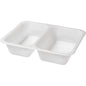 Duni GmbH Siegelschale Caterline Biokunststoff 2 Biały (227x178x50 mm, 216 sztuk) to biała, prostokątna miska z bioplastiku z dwoma przegródkami - idealna jako zrównoważone opakowanie na żywność.