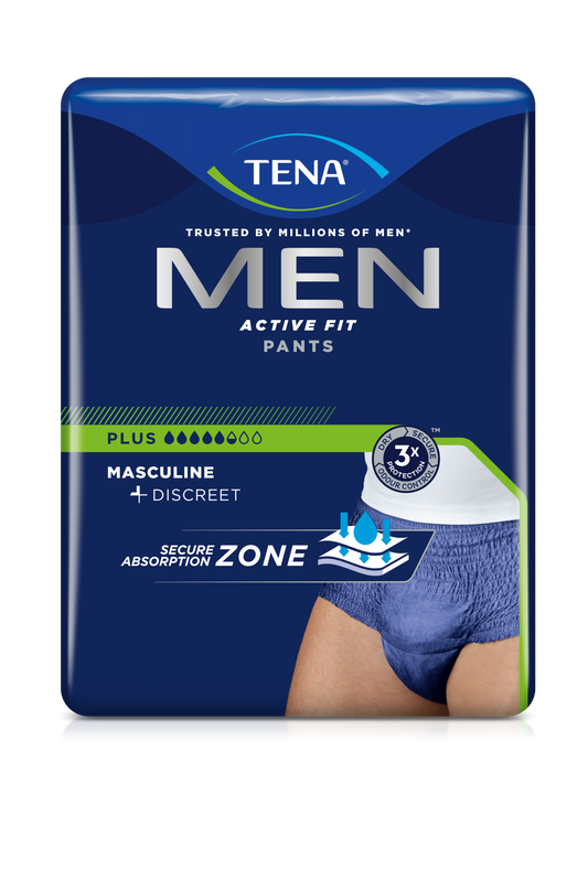 Tena Men Active Fit Pants Plus Pants, niebieski