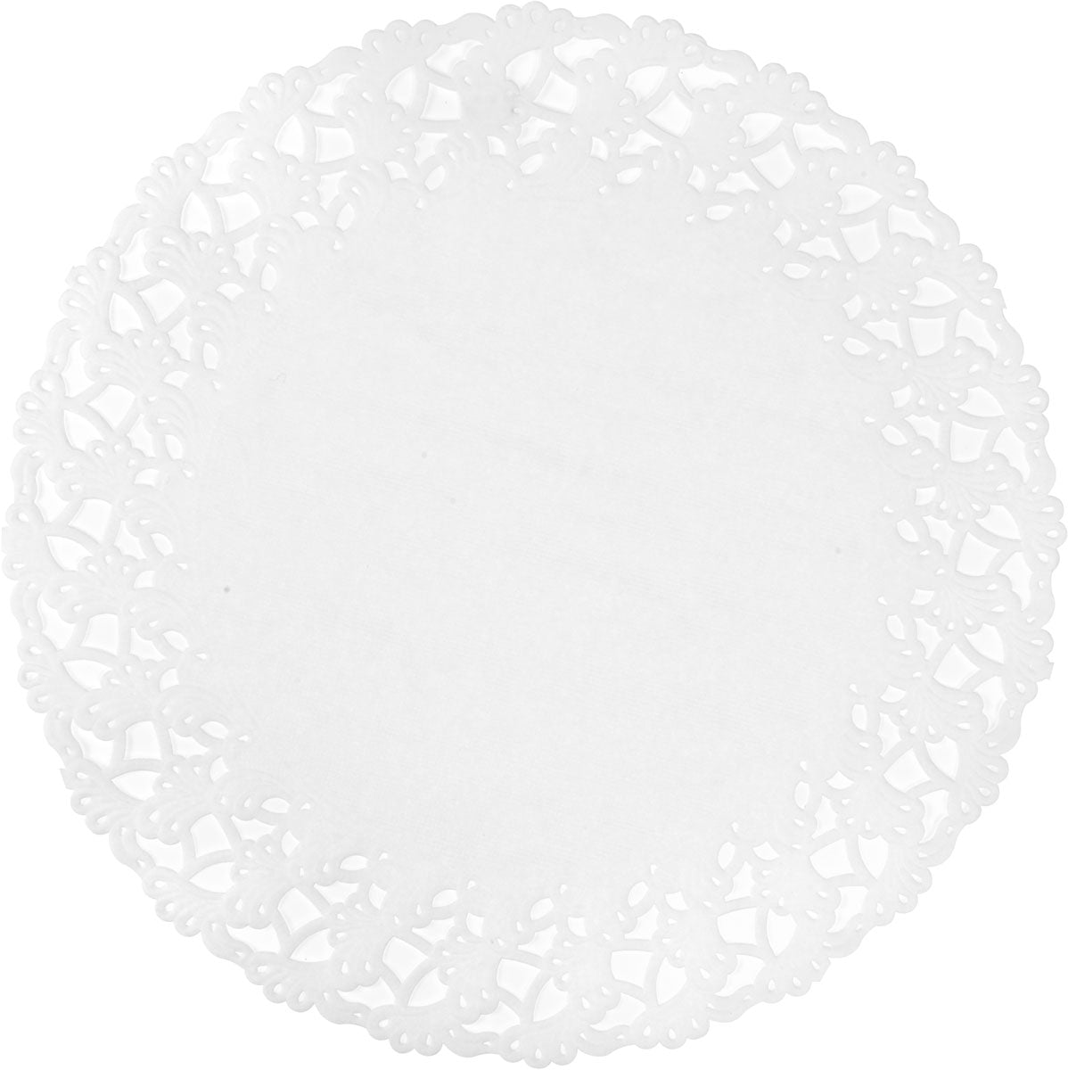 Koronki okrągłe Duni GmbH to okrągła, biała, koronkowa serwetka z papieru z solidnym środkiem, idealna na eleganckie wesela lub wydarzenia.