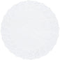 Koronki okrągłe Duni GmbH to prosta, biała, okrągła serwetka z papieru z delikatną, koronkową krawędzią i solidnym środkiem, idealna jako elegancki dekoracyjny akcent na wesela lub wyjątkowe okazje.