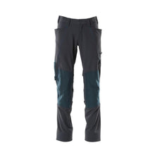 Spodnie, kieszenie na kolanach, spodnie ULTIMATE STRETCH, czarno-niebieskie
