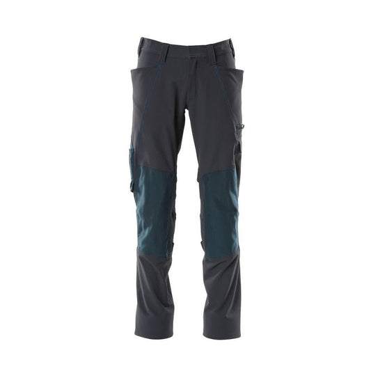 Spodnie, kieszenie na kolanach, spodnie ULTIMATE STRETCH, czarno-niebieskie