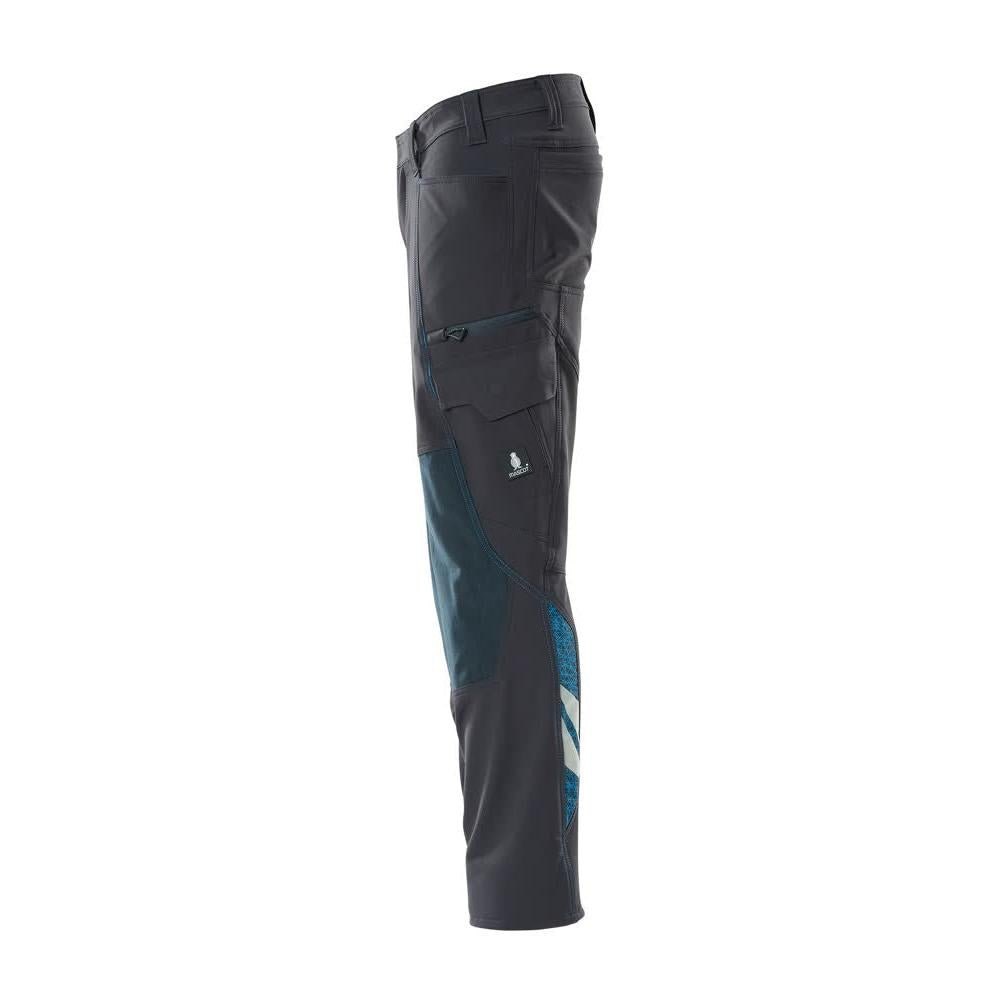 Spodnie, kieszenie na kolanach, spodnie ULTIMATE STRETCH, czarno-niebieskie