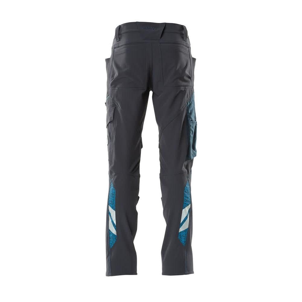 Spodnie, kieszenie na kolanach, spodnie ULTIMATE STRETCH, czarno-niebieskie