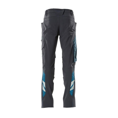 Spodnie, kieszenie na kolanach, spodnie ULTIMATE STRETCH, czarno-niebieskie