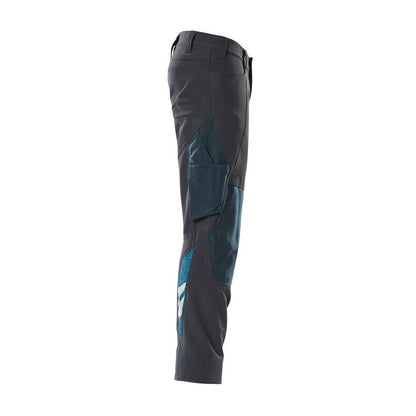 Spodnie, kieszenie na kolanach, spodnie ULTIMATE STRETCH, czarno-niebieskie