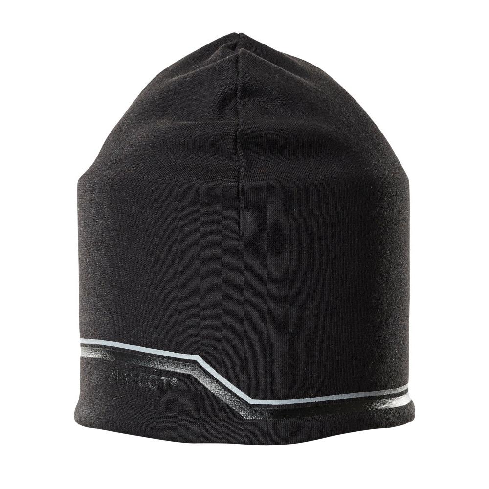 Czapka robiona na drutach z nadrukiem Czapka robiona na drutach rozmiar JEDEN, czarna | Opakowanie (1 szt.)
