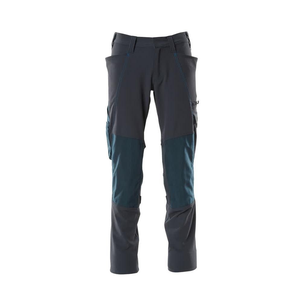 Spodnie, kieszenie na kolanach, spodnie ULTIMATE STRETCH, czarno-niebieskie