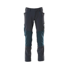 Spodnie, kieszenie na kolanach, spodnie ULTIMATE STRETCH, czarno-niebieskie